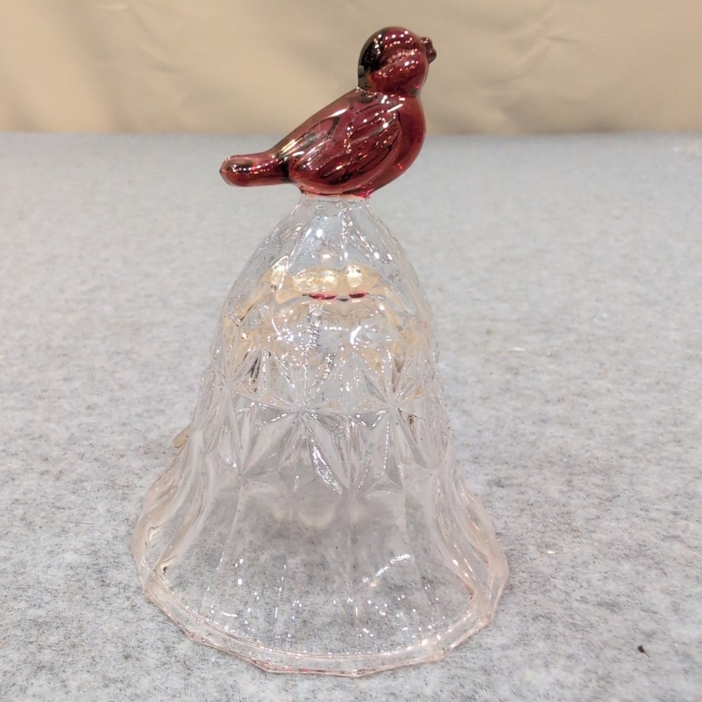 Amaris by Nachtmann Crystal Dinner Bell Ruby Red Bird Topper Germany Glass